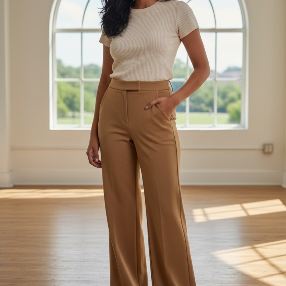 NWT Express Tan Flare Trouser-Women's Size 2 Regular